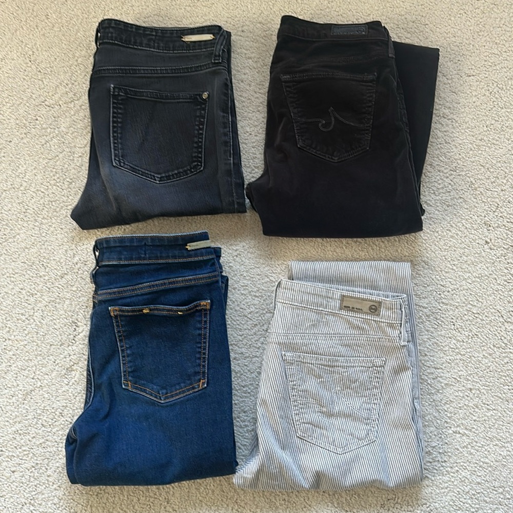 (4) Pilcro AG slim straight skinny black blue jeans